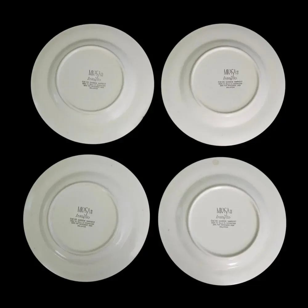 Mikasa Intaglio Garden Harvest CAC29 Salad Plates Set of 4 Fruit Border